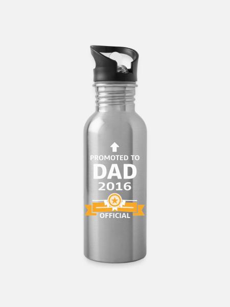 Beförderung zum Vater 2016 - Trinkflasche mit integriertem Trinkhalm - Lightsilver