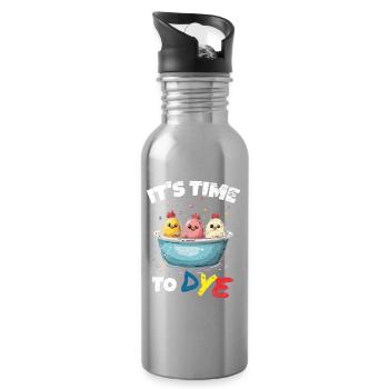 Easter Eggs Dyeing Easter Eggs - Water bottle with straw - silver - Right