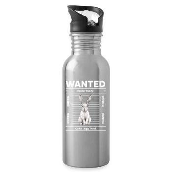 Wanted Ostern Häschen - Trinkflasche mit integriertem Trinkhalm - Lightsilver - Rechts