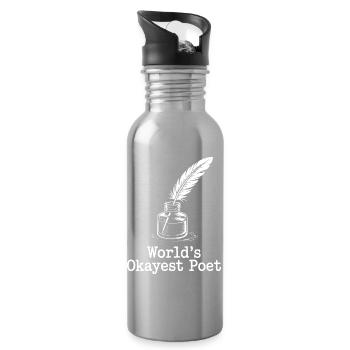 Okayest Poet Feather Ink - Trinkflasche mit integriertem Trinkhalm - Lightsilver - Rechts