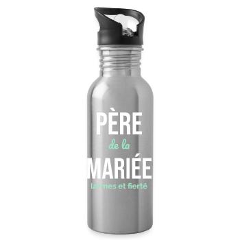Père de la Mariée — Larmes et Fierté - Gourde avec paille intégrée - argent clair - Droite