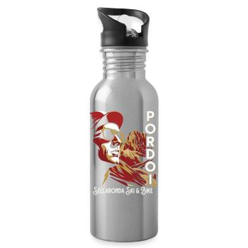 Passo Pordoi Noir Sellaronda Ski & Bike Art - Water bottle with straw - silver - Right