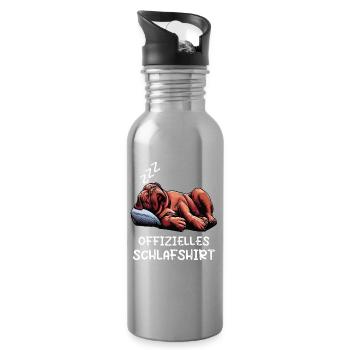 Offizielles Schlafshirt Bordeaux Dogge Bordeauxs - Trinkflasche mit integriertem Trinkhalm - Lightsilver - Rechts