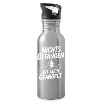 Angel Spruch lustig - Trinkflasche mit integriertem Trinkhalm - Lightsilver - Rechts