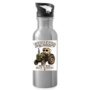 Espresso Treibstoff auf dem Traktor - Trinkflasche mit integriertem Trinkhalm - Lightsilver - Rechts