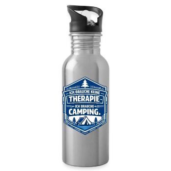 Camping - Water bottle with straw - silver - Right