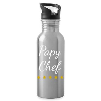 Opa Chef Stars - Trinkflasche mit integriertem Trinkhalm - Lightsilver - Rechts