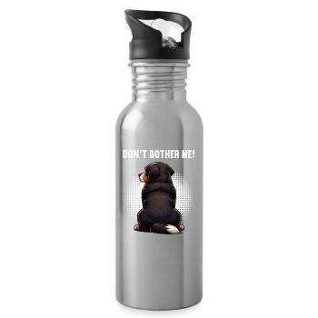 Don't Bother Me Berner Sennenhund Bernese Berner - Trinkflasche mit integriertem Trinkhalm - Lightsilver - Rechts
