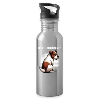 Don't Bother Me Jack Russel terrier Jacky Jackys - Water bottle with straw - silver - Right
