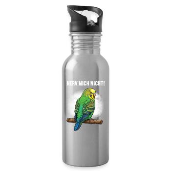 Nerv Mich Nicht Wellensittich Wellensittichhalter - Trinkflasche mit integriertem Trinkhalm - Lightsilver - Rechts