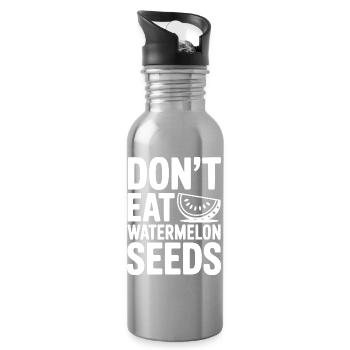 Iss keine Wassermelonenkerne - Trinkflasche mit integriertem Trinkhalm - Lightsilver - Rechts
