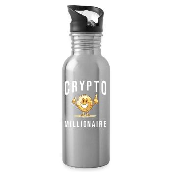 Crypto Investing Bitcoin Trader Chart - Water bottle with straw - silver - Right