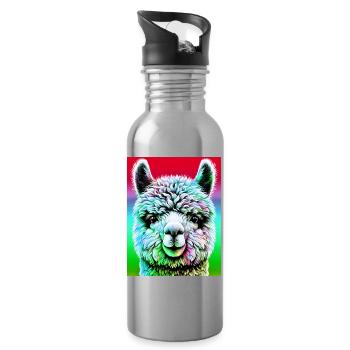 Alpaca - Water bottle with straw - silver - Right