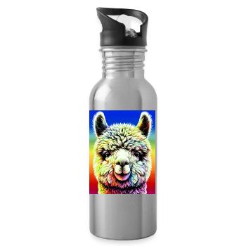 Alpaca - Water bottle with straw - silver - Right