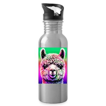 Alpaca - Water bottle with straw - silver - Right