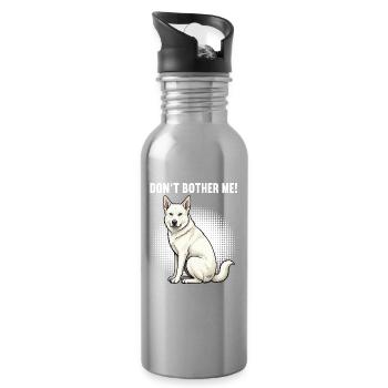 Don't Bother Me White Shepherd - Water bottle with straw - silver - Right