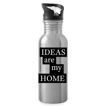 IDEAS are my HOME - Trinkflasche mit integriertem Trinkhalm - Lightsilver - Rechts