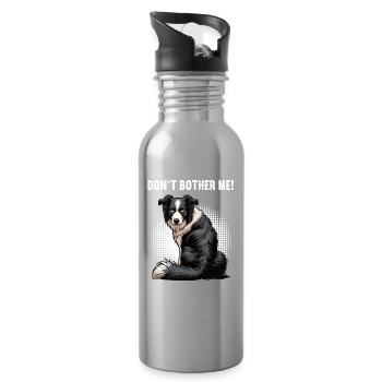 Don't Bother Me Border Collie Collie Lover - Water bottle with straw - silver - Right