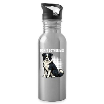 Don't Bother Me Border Collie Collie Lover - Water bottle with straw - silver - Right