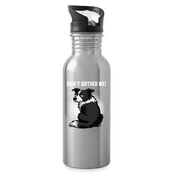 Don't Bother Me Border Collie Collie Lover - Water bottle with straw - silver - Right