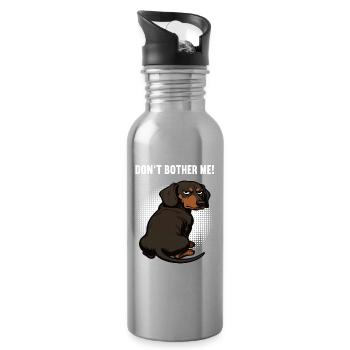 Don't Bother Me Dackel Dackelbesitzer Dackelhalter - Trinkflasche mit integriertem Trinkhalm - Lightsilver - Rechts