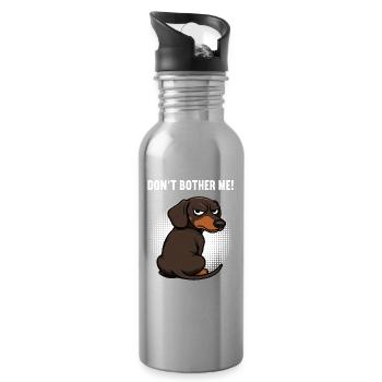 Don't Bother Me Dackel Dackelbesitzer Dackelhalter - Trinkflasche mit integriertem Trinkhalm - Lightsilver - Rechts