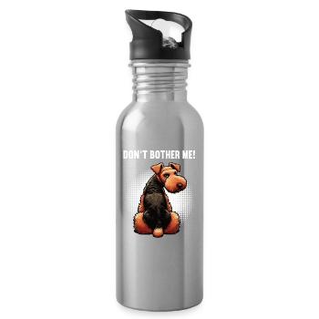 Don't Bother Me Airedale Terrier Airedale Lover - Water bottle with straw - silver - Right