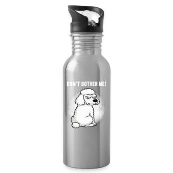 Ne me dérange pas Propriétaire de caniche Tenant à caniche - Gourde avec paille intégrée - argent clair - Droite