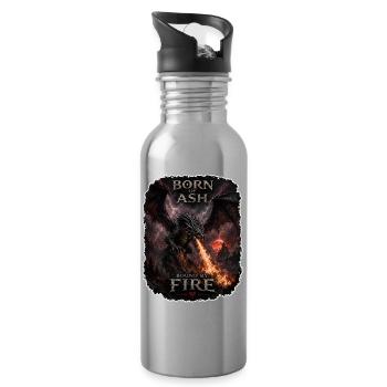 Feu de dragon à partir de cendres - Gourde avec paille intégrée - argent clair - Droite