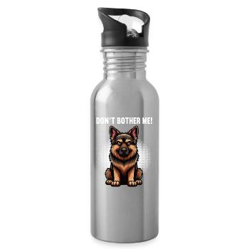 Don't Bother Me German Shepherd - Water bottle with straw - silver - Right