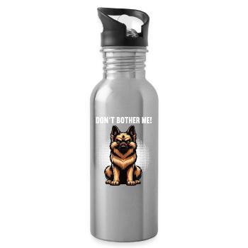 Don't Bother Me German Shepherd - Water bottle with straw - silver - Right