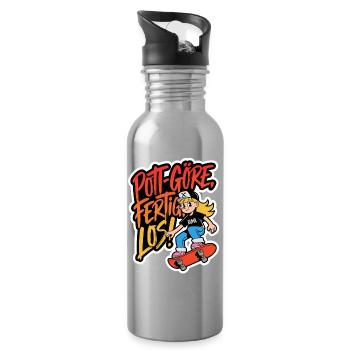 Pott Göre - Skater Girl - Trinkflasche mit integriertem Trinkhalm - Lightsilver - Rechts