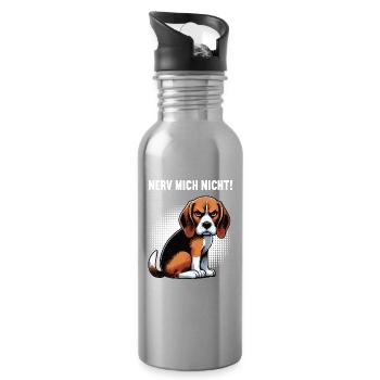 Nerv Mich Nicht Beagle Beaglebesitzer Beaglehalter - Trinkflasche mit integriertem Trinkhalm - Lightsilver - Rechts