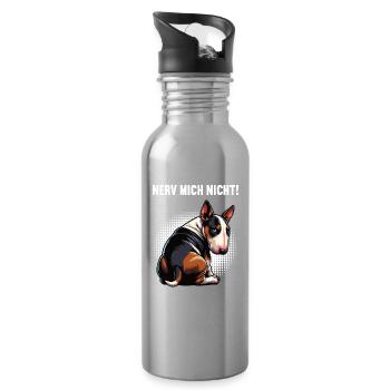 Nerv Mich Nicht Miniatur Bullterrier Bully Bullys - Trinkflasche mit integriertem Trinkhalm - Lightsilver - Rechts