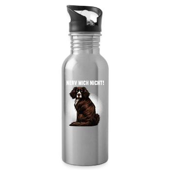Nerv Mich Nicht Münsterländer Münsterländerhalter - Trinkflasche mit integriertem Trinkhalm - Lightsilver - Rechts