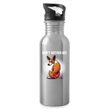 Ne me dérangez pas Podenco Podencos Podencos Amants de Podenco - Gourde avec paille intégrée - argent clair - Droite