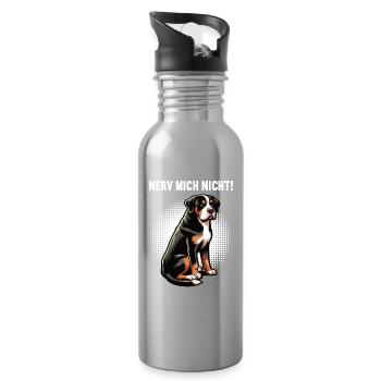 Nerv Mich Nicht Appenzeller Sennenhund Sennenhunde - Trinkflasche mit integriertem Trinkhalm - Lightsilver - Rechts
