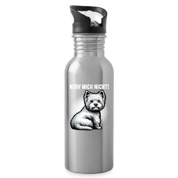 Nerv Mich Nicht West highland terrier Westie  - Trinkflasche mit integriertem Trinkhalm - Lightsilver - Rechts