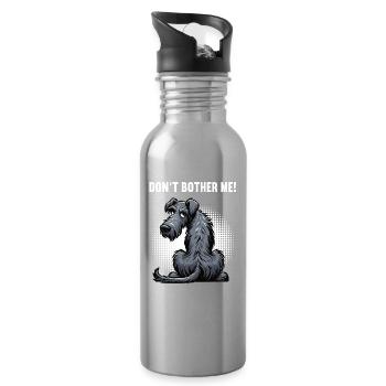 Ne me dérange pas, Propriétaire de chien de loups-loup irlandais - Gourde avec paille intégrée - argent clair - Droite