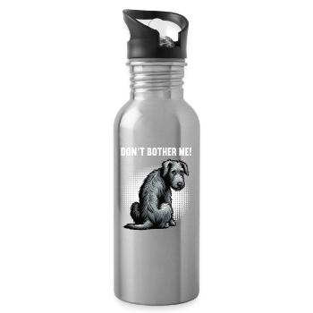 Don't Bother Me Irish Wolfhound Wolfhound Owner - Water bottle with straw - silver - Right