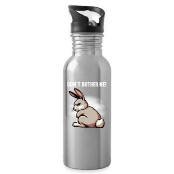 Don't Bother Me Hase Hasen langohr Klopfer Rammler - Trinkflasche mit integriertem Trinkhalm - Lightsilver - Rechts