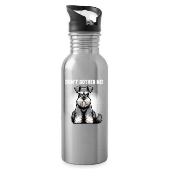 Don't Bother Me Schnauzer Riesenschnauzer  - Trinkflasche mit integriertem Trinkhalm - Lightsilver - Rechts