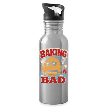 Baking Bad Croissant - Water bottle with straw - silver - Right