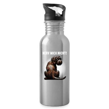 Nerv Mich Nicht Deutsch Drahthaar drahthaar hund - Trinkflasche mit integriertem Trinkhalm - Lightsilver - Rechts