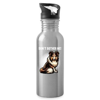 Ne me dérange pas Propriétaire de Collie Holder de Collie - Gourde avec paille intégrée - argent clair - Droite