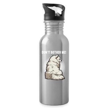 Don't Bother Me Samoyed Samoyed Owner - Water bottle with straw - silver - Right