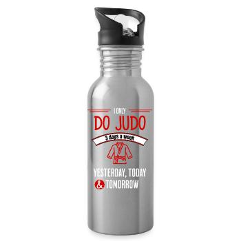 Funny Judo Quote - Water bottle with straw - silver - Right