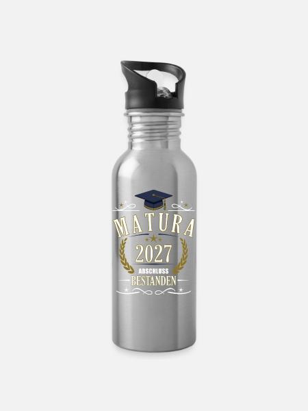 Matura 2027 - Trinkflasche mit integriertem Trinkhalm - Lightsilver