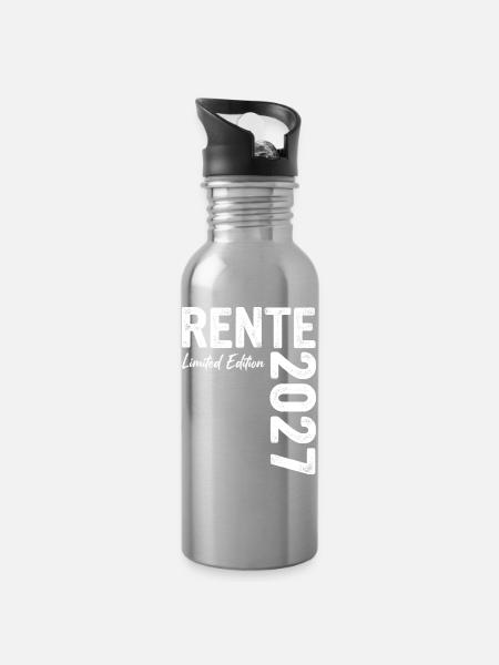Rente 2027 - Ruhestand - Pension - Trinkflasche mit integriertem Trinkhalm - Lightsilver