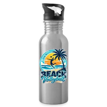 Beach Volleyball Paradise – Summer & Beach Vibes - Trinkflasche mit integriertem Trinkhalm - Lightsilver - Rechts